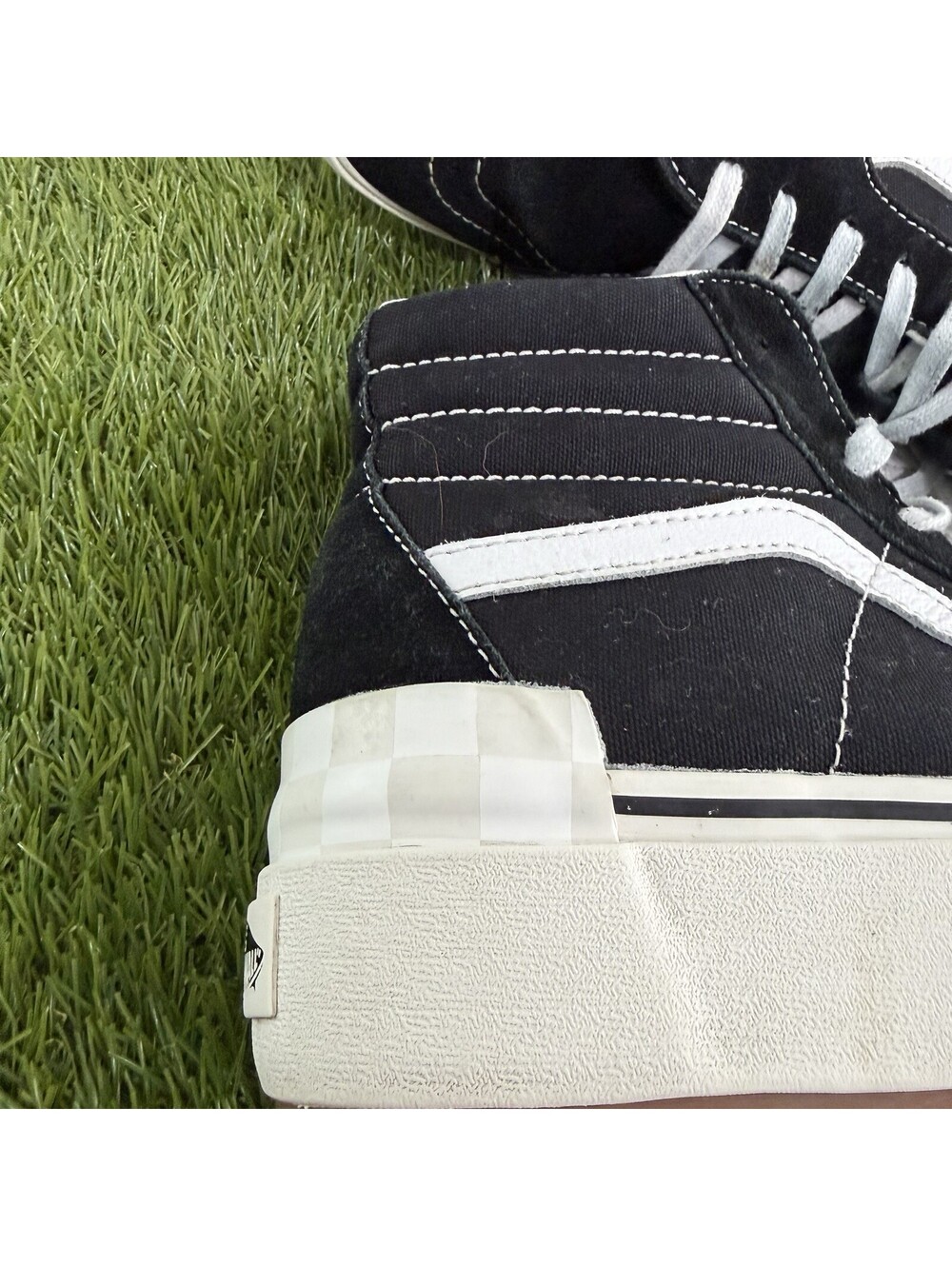 Vans SK8-Hi Platform Stacked Checkerboard Suede Men’s Size 7.5 Women’s Size 9 - Picture 6 of 9